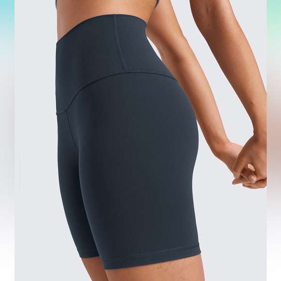 CRZ YOGA Womens ButterLuxe High Waisted Biker Shorts 6 Inches True Navy US S NWT - Picture 3 of 5